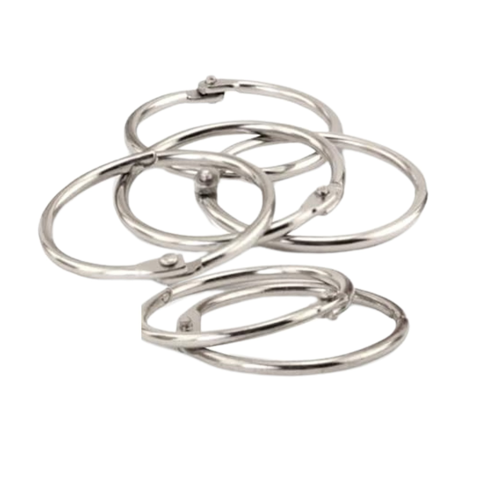 Detachable 1" Silver Metal Book Binder Rings: 5 Pack size and feature image