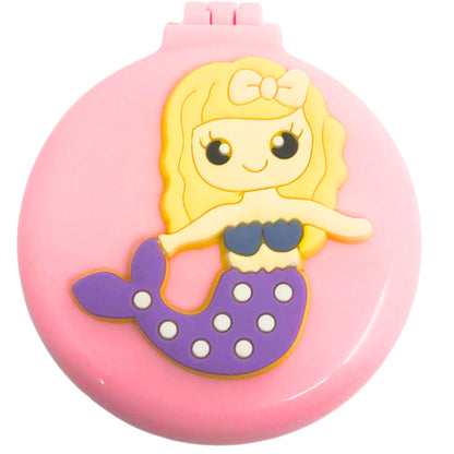 Small Folding Pocket Hair Brush with Mirror – Compact Detangling, Massage Comb for On the Go Grooming