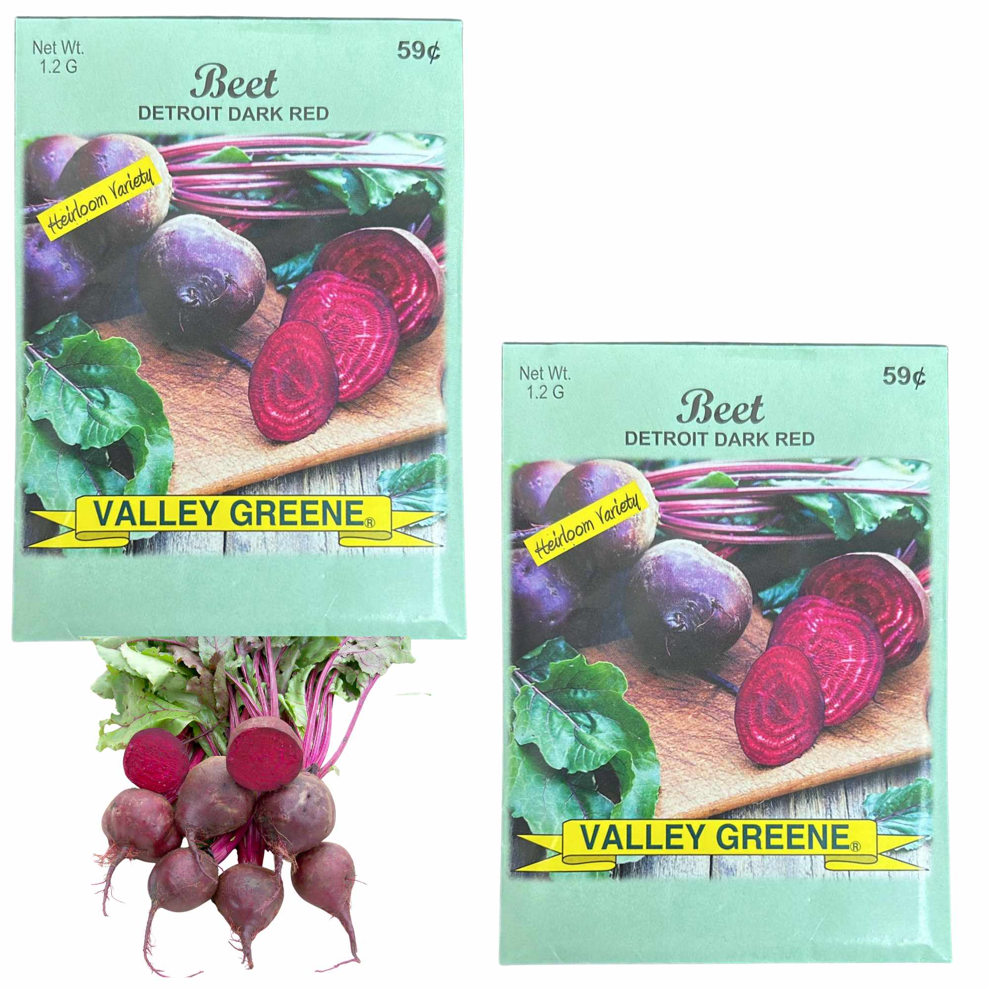 Valley Greene 1.2g Beet Detroit Seeds : 2 Pack main product image