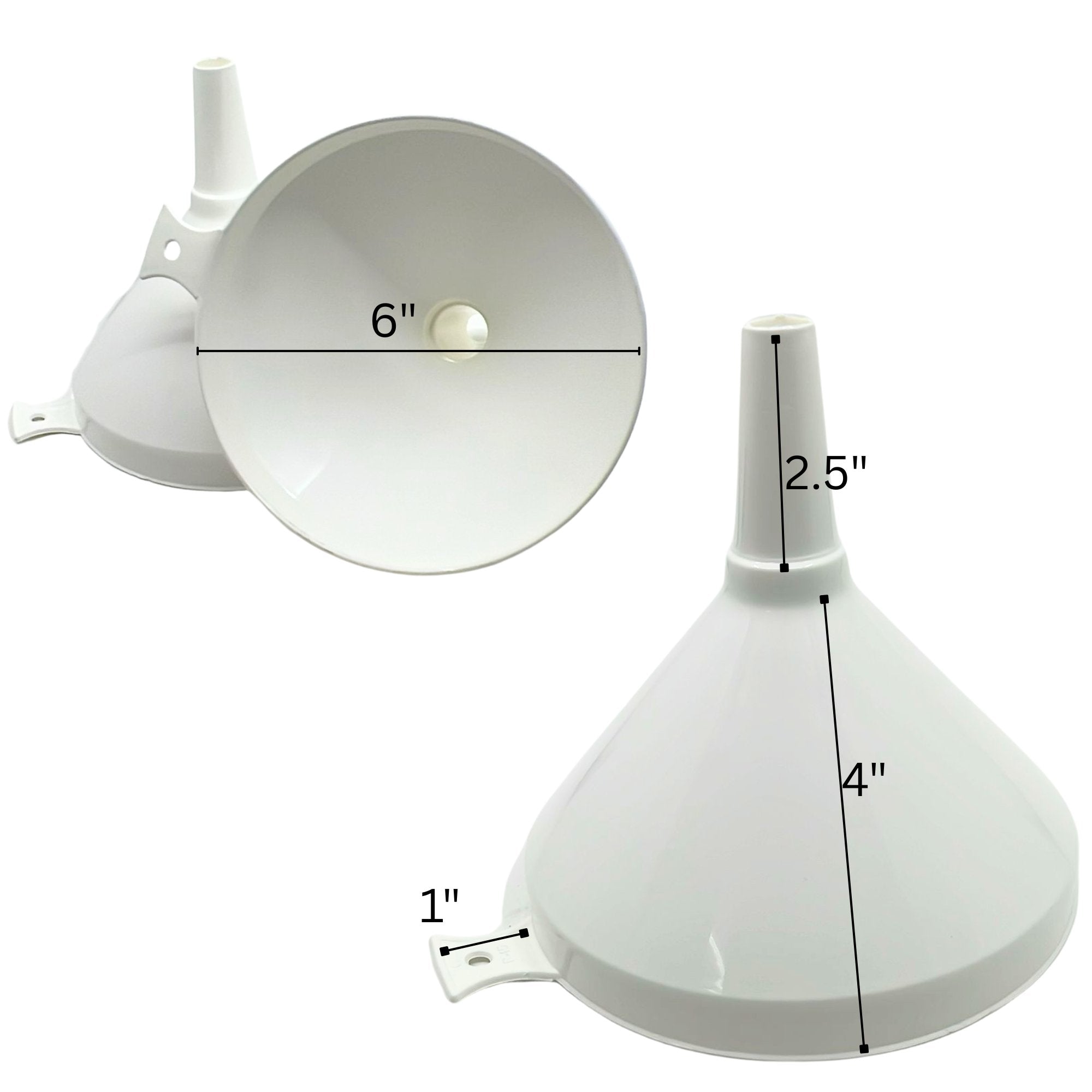 6 Inch Diameter Plastic Funnel: 1 Pack Funnels Gadgets product detail image