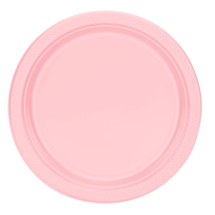 Disposable 10" Pink Diner Plastic Plates