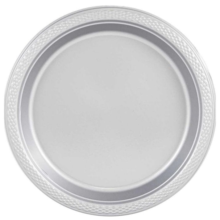 10" Silver Diner Plastic Plates: 4 Pack Kitchen Catalog, Disposable Plates main product image