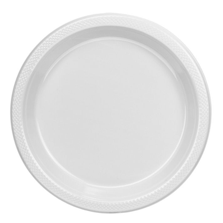 Disposable 10" White Diner Plastic Plates: 4 Pack Kitchen Catalog, Disposable Plates main product image
