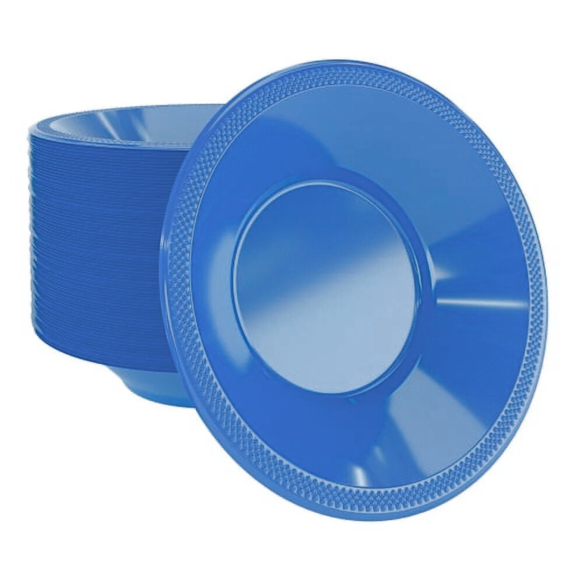 Disposable 15oz Blue Plastic Bowl: 6 Pack Plastic Bowls lifestyle use image