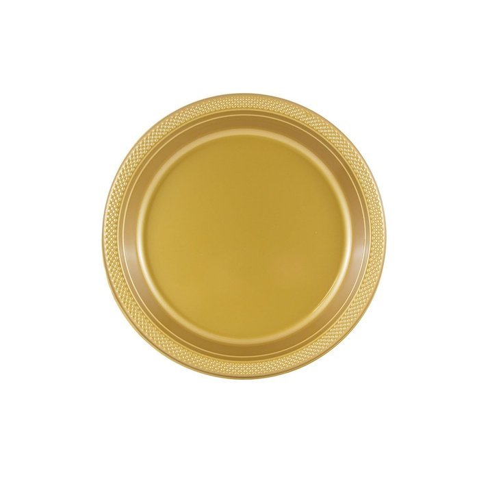 7" Gold Salad Plastic Plates: 6 Pack Kitchen Catalog, Disposable Plates main product image