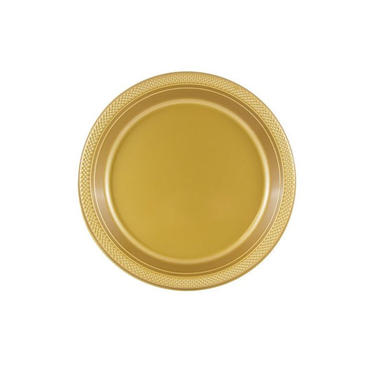 Disposable 7" Gold Salad Plastic Plates
