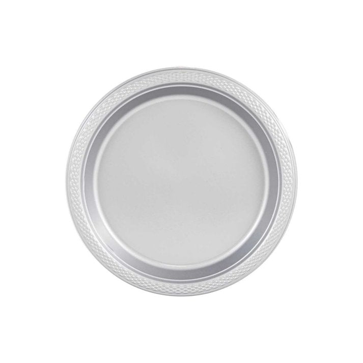 Disposable 7" Silver Salad Plastic Plates