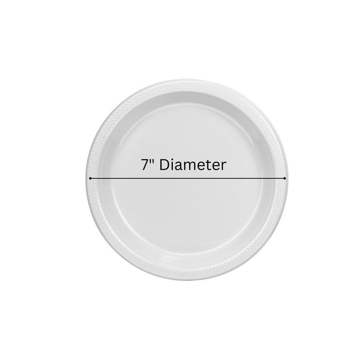 Disposable 7" White Salad Plastic Plates: 6 Pack Kitchen Catalog, Disposable Plates product detail image
