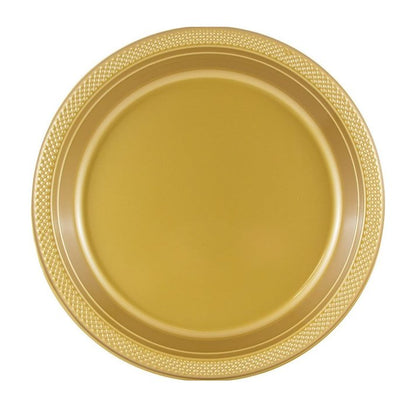 Disposable 9" Gold  Diner Plastic Plates