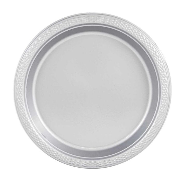 Disposable 9" Silver Diner Plastic Plates: 5 Pack Kitchen Catalog, Disposable Plates main product image