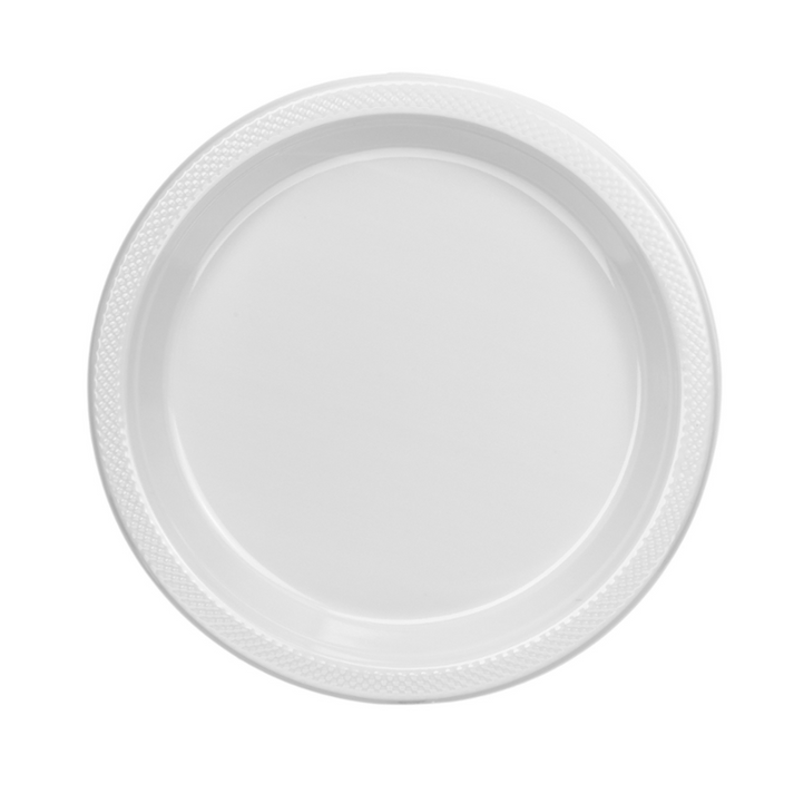 Disposable 9" White  Diner Plastic Plates