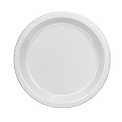 Disposable 9" White  Diner Plastic Plates
