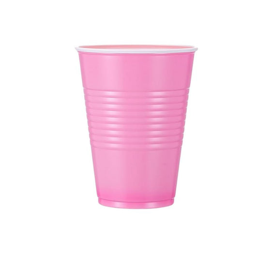 Disposable 9oz Pink Plastic Cups