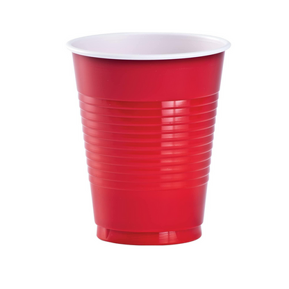 Disposable 9oz Red Plastic Cups
