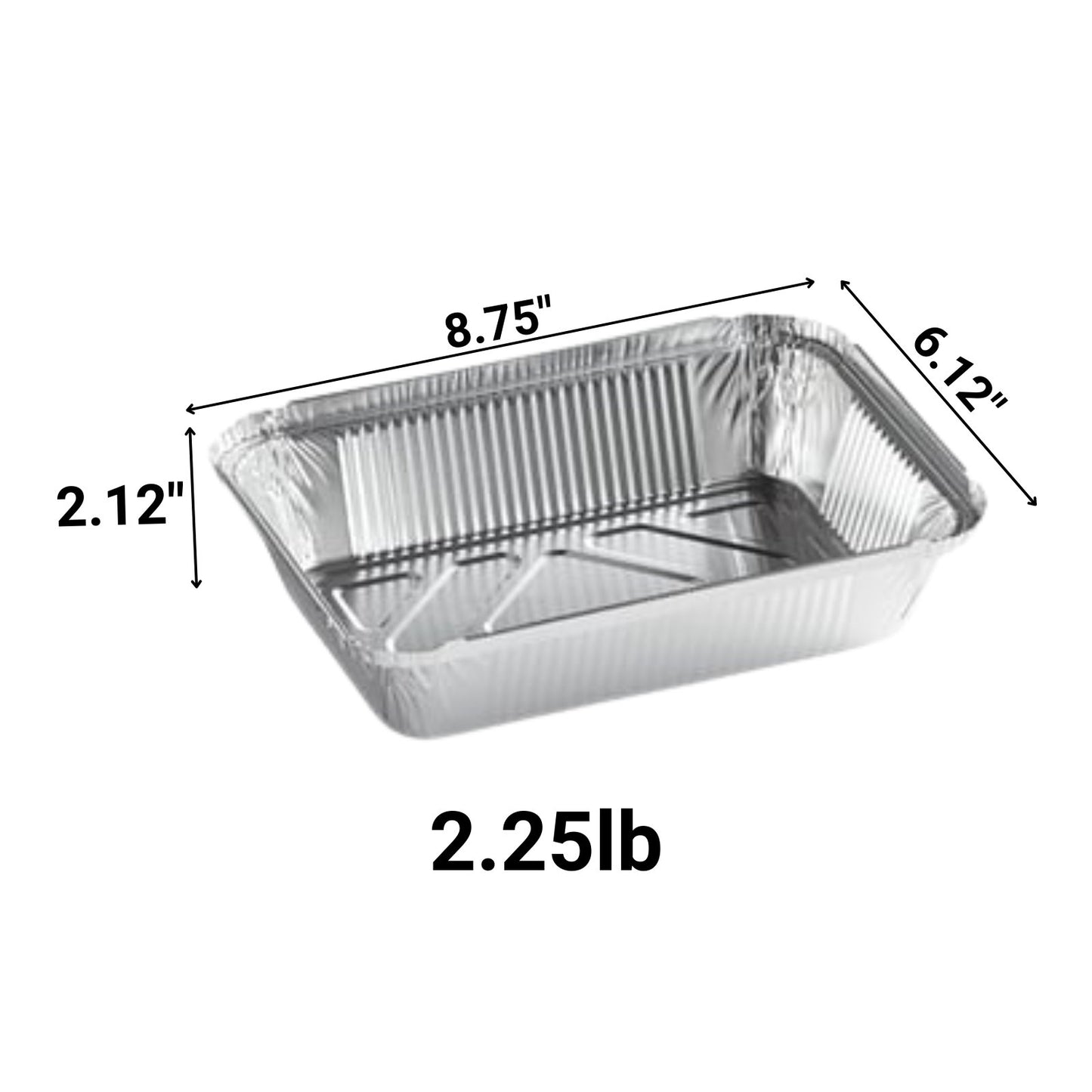 Disposable Aluminum 2.25Lb Oblong Pan 