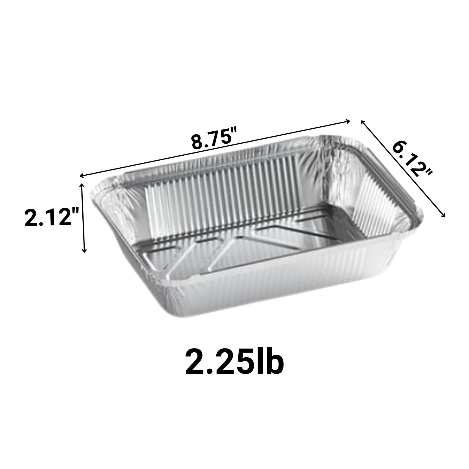 Disposable Aluminum 2.25Lb Oblong Pan 