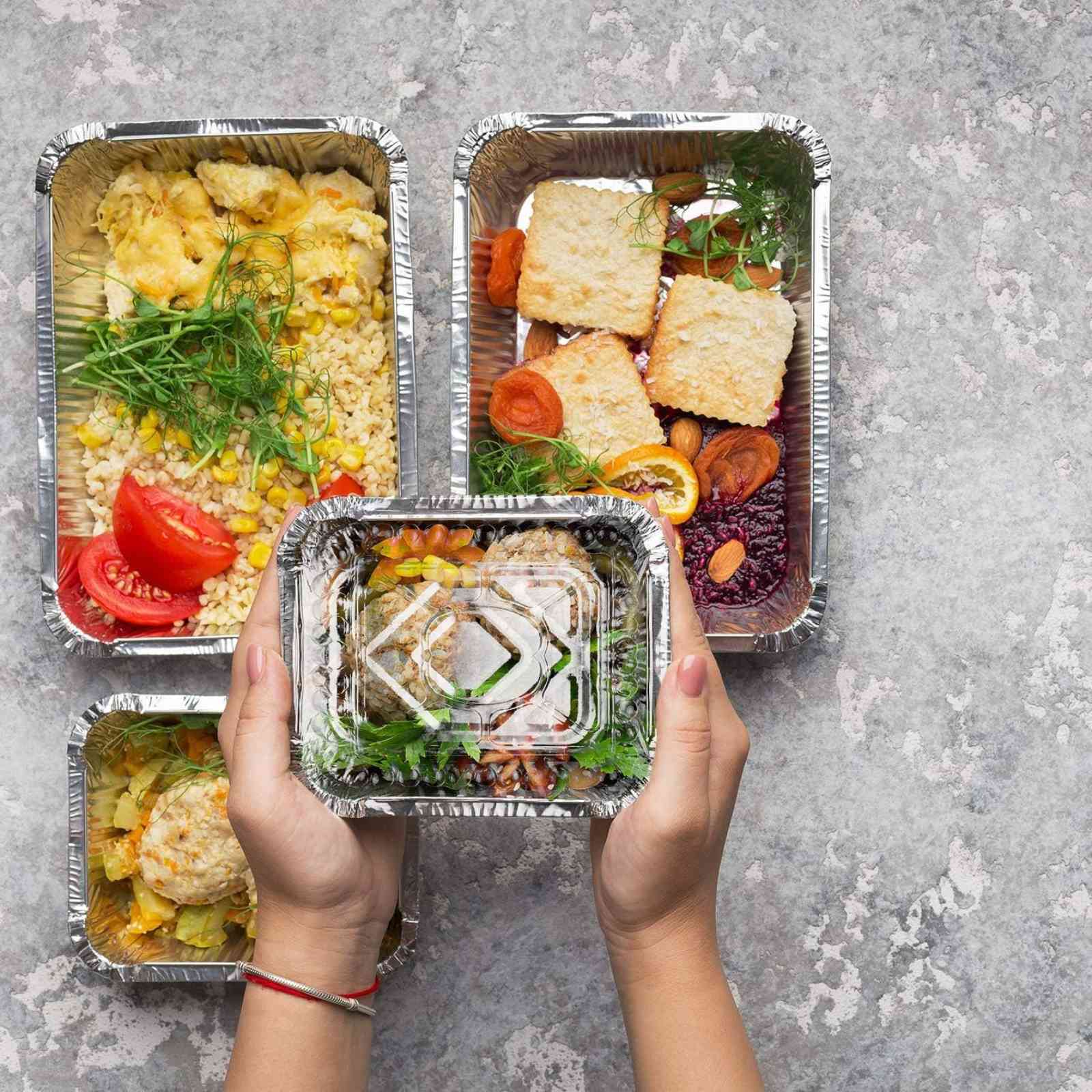 Disposable Aluminum 5Lb 9.5” x 7" Oblong Pans: 2 Pack Aluminum Baking product image 8