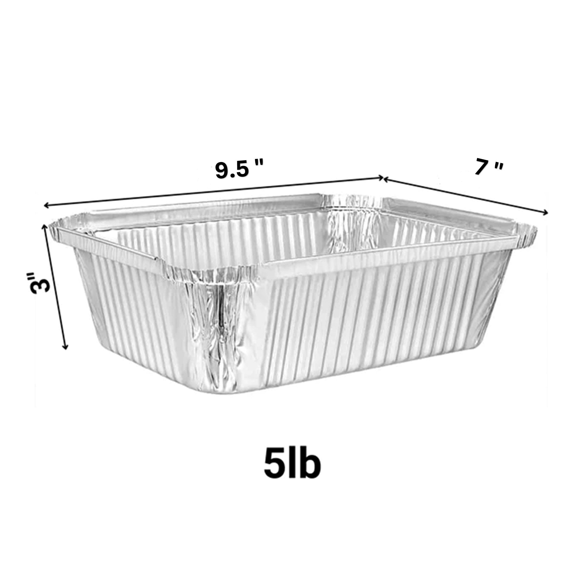 Disposable Aluminum 5Lb 9.5” x 7" Oblong Pans: 2 Pack Aluminum Baking product detail image