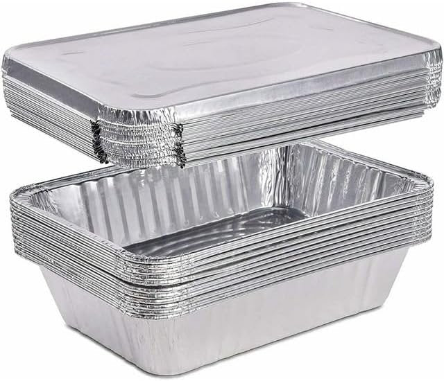 Disposable Aluminum 5lb Rectangular Loaf Pans: 2 Pack Aluminum Baking product image 7