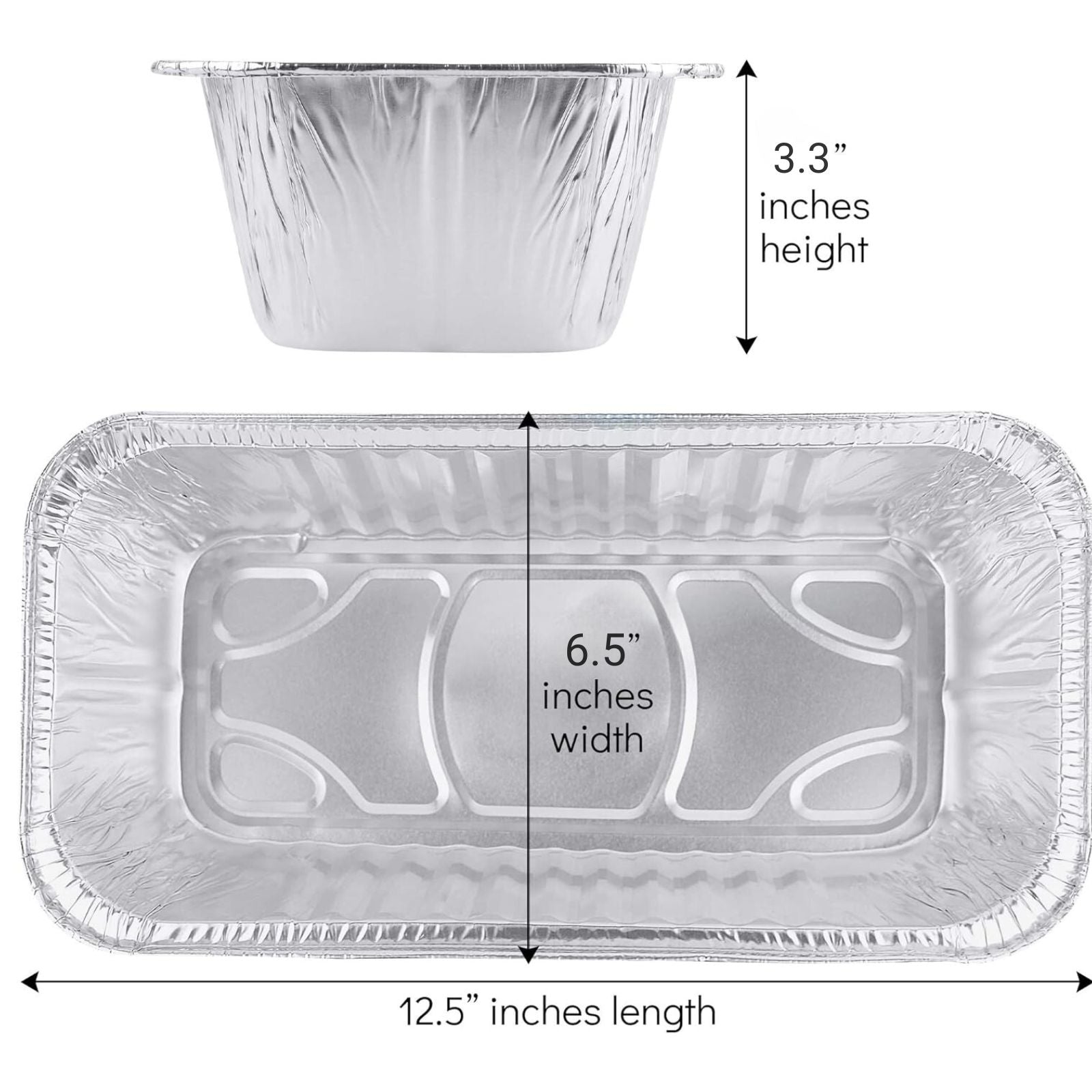 Disposable Aluminum 5lb Rectangular Loaf Pans: 2 Pack Aluminum Baking product detail image