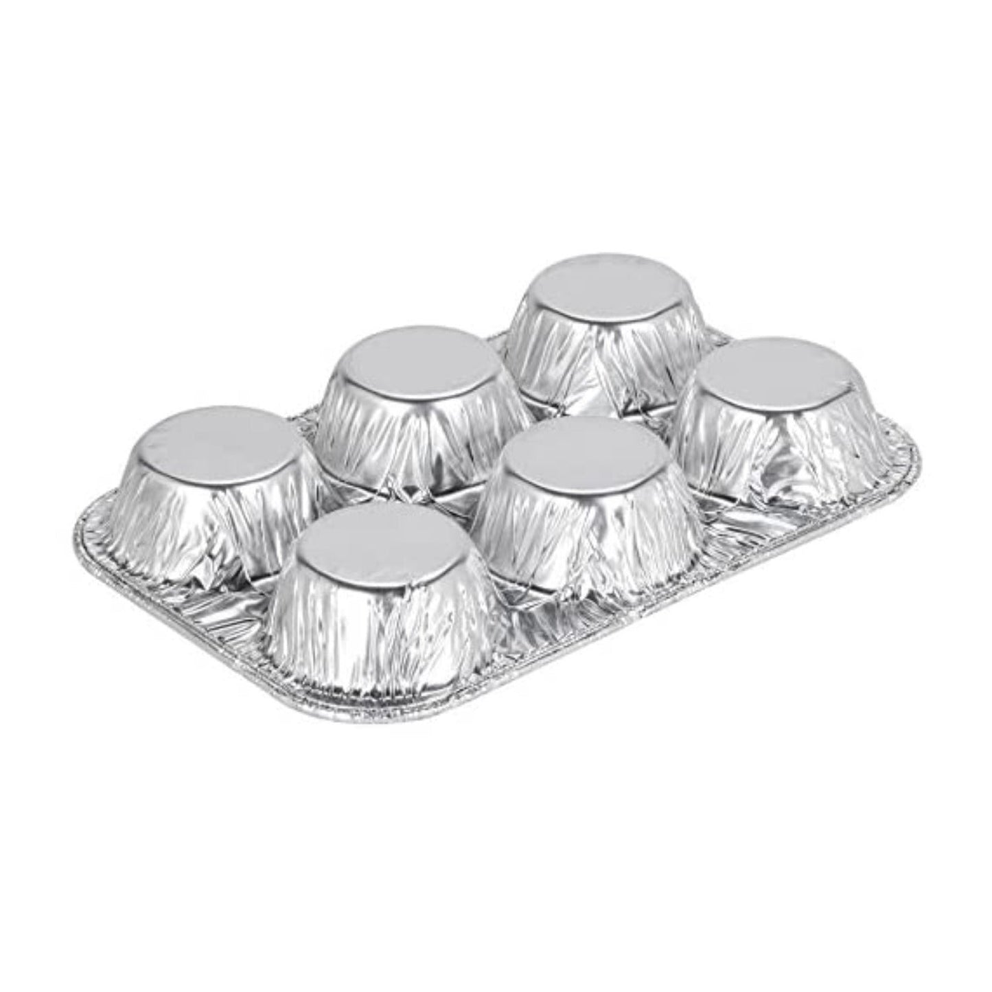 Disposable Aluminum Muffin Foil Pan 6 Cup Section