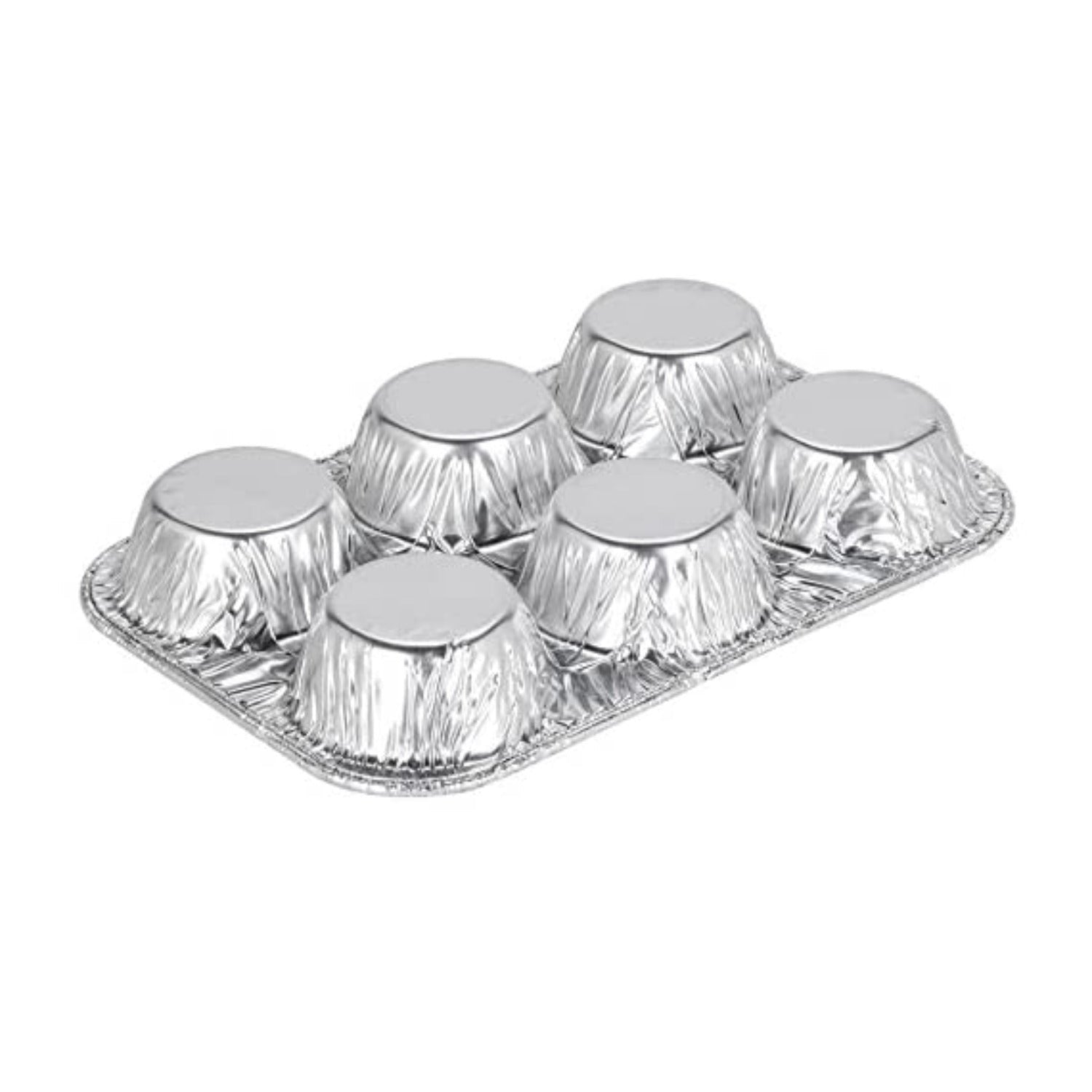 Disposable Aluminum Muffin Foil Pan 6 Cup Section