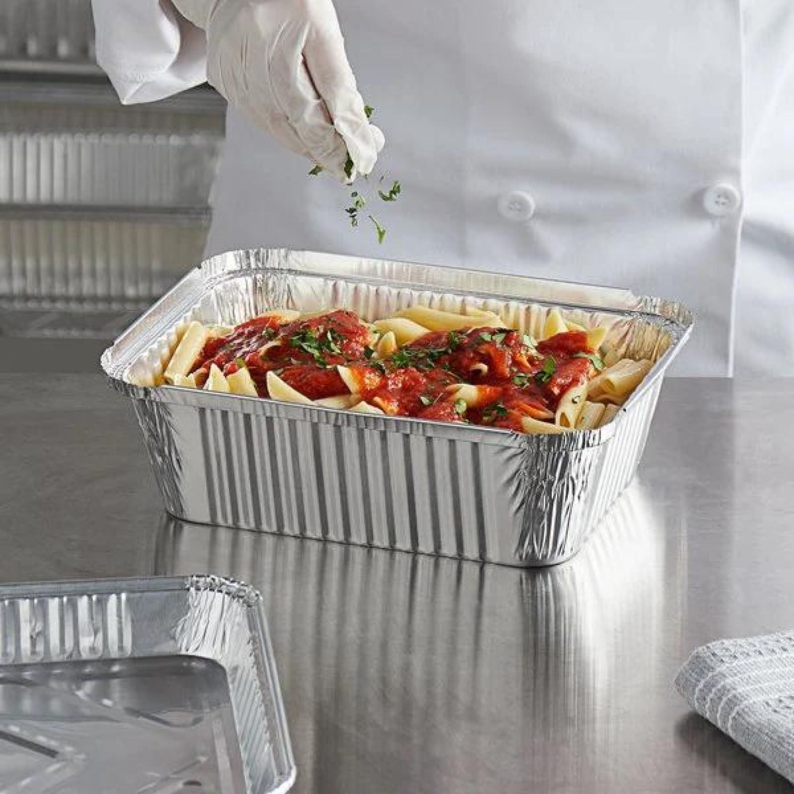 Disposable Aluminum 5Lb 9.5” x 7" Oblong Pans: 2 Pack Aluminum Baking product image 5
