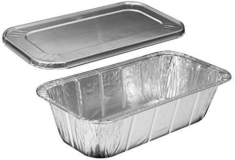 Disposable Aluminum 5lb Rectangular Loaf Pans: 2 Pack Aluminum Baking product image 6