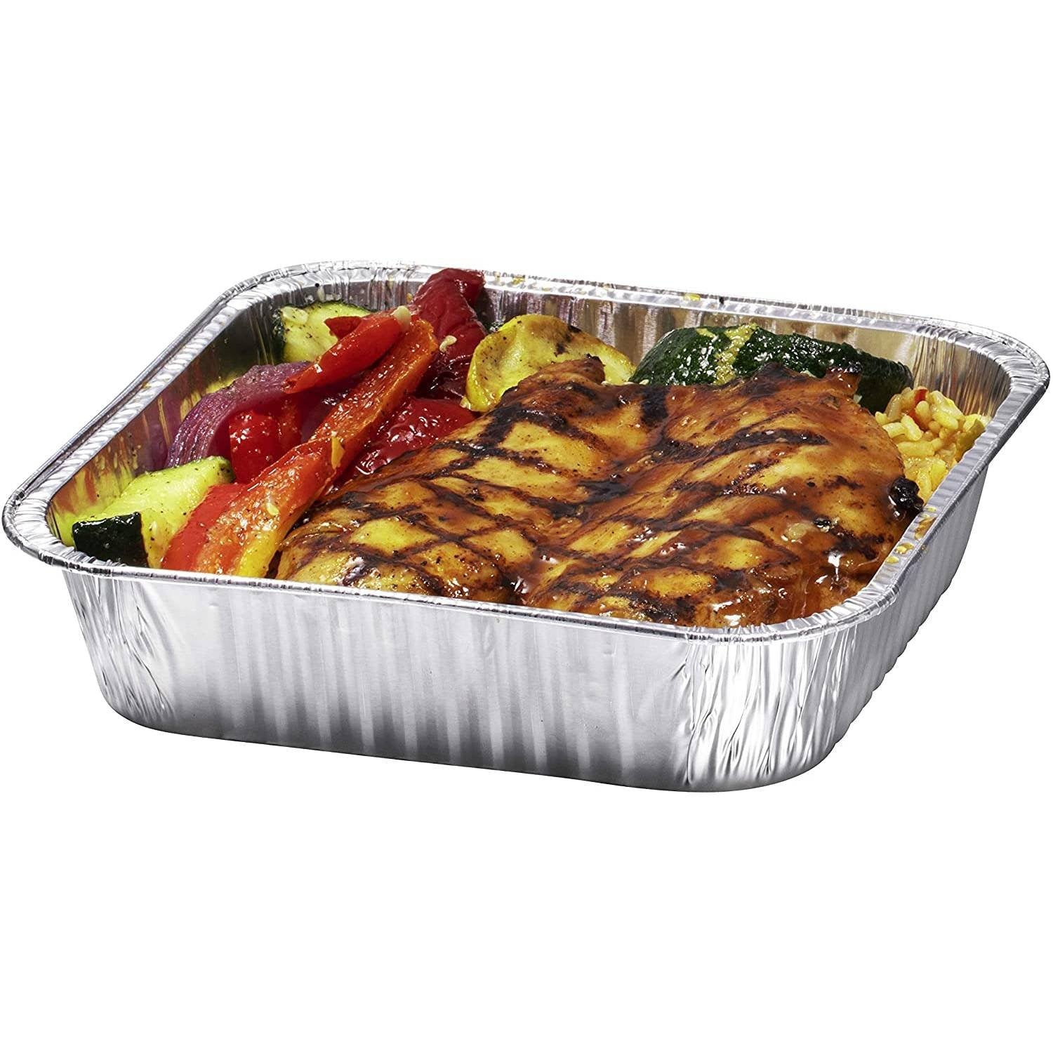 Disposable Aluminum 8" Square shallow Cake Baking Pan: 3 Pack Square Pans Aluminum Baking product image 9