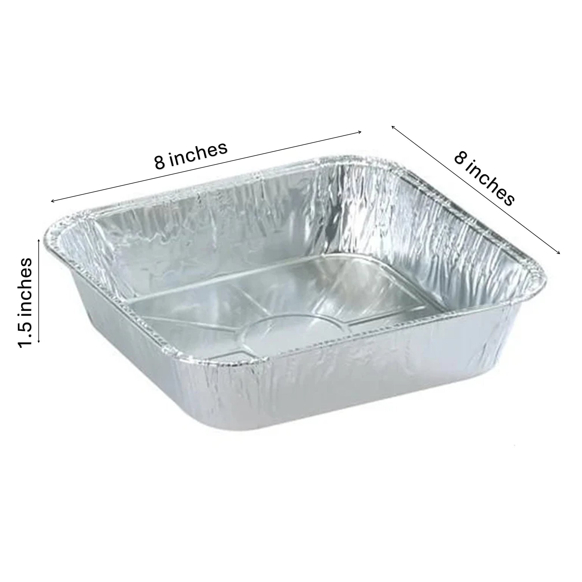 Disposable Aluminum 8" Square shallow Cake Baking Pan: 3 Pack Square Pans Aluminum Baking product detail image