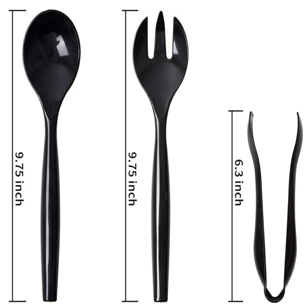 Disposable Black Plastic Heavy Serving Forks 3 Pack Disposable Utensils product detail image
