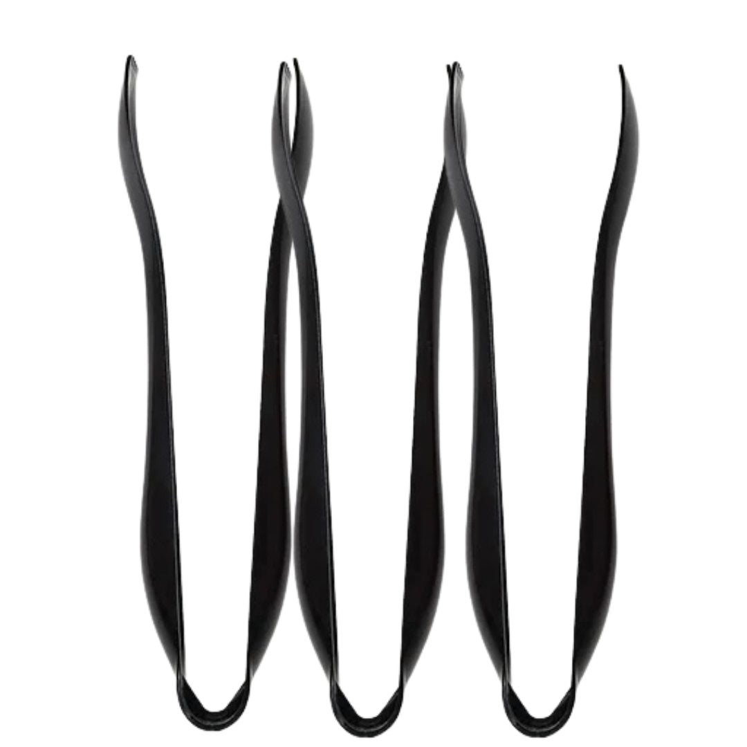 Disposable Black Plastic Heavy Serving Tongs 3 Pack Disposable Utensils main product image
