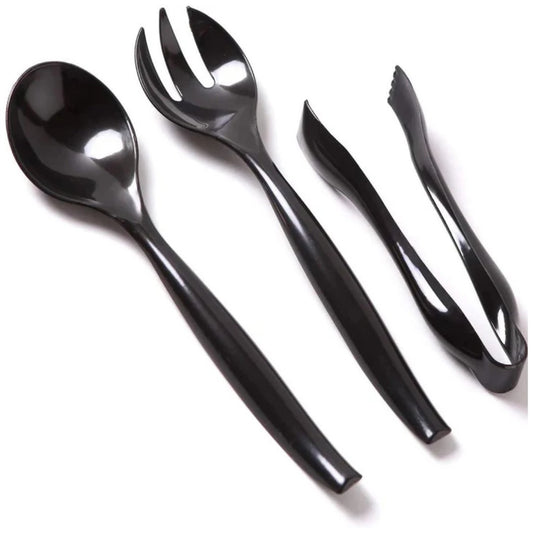 Disposable Black Plastic Heavy Serving Tongs