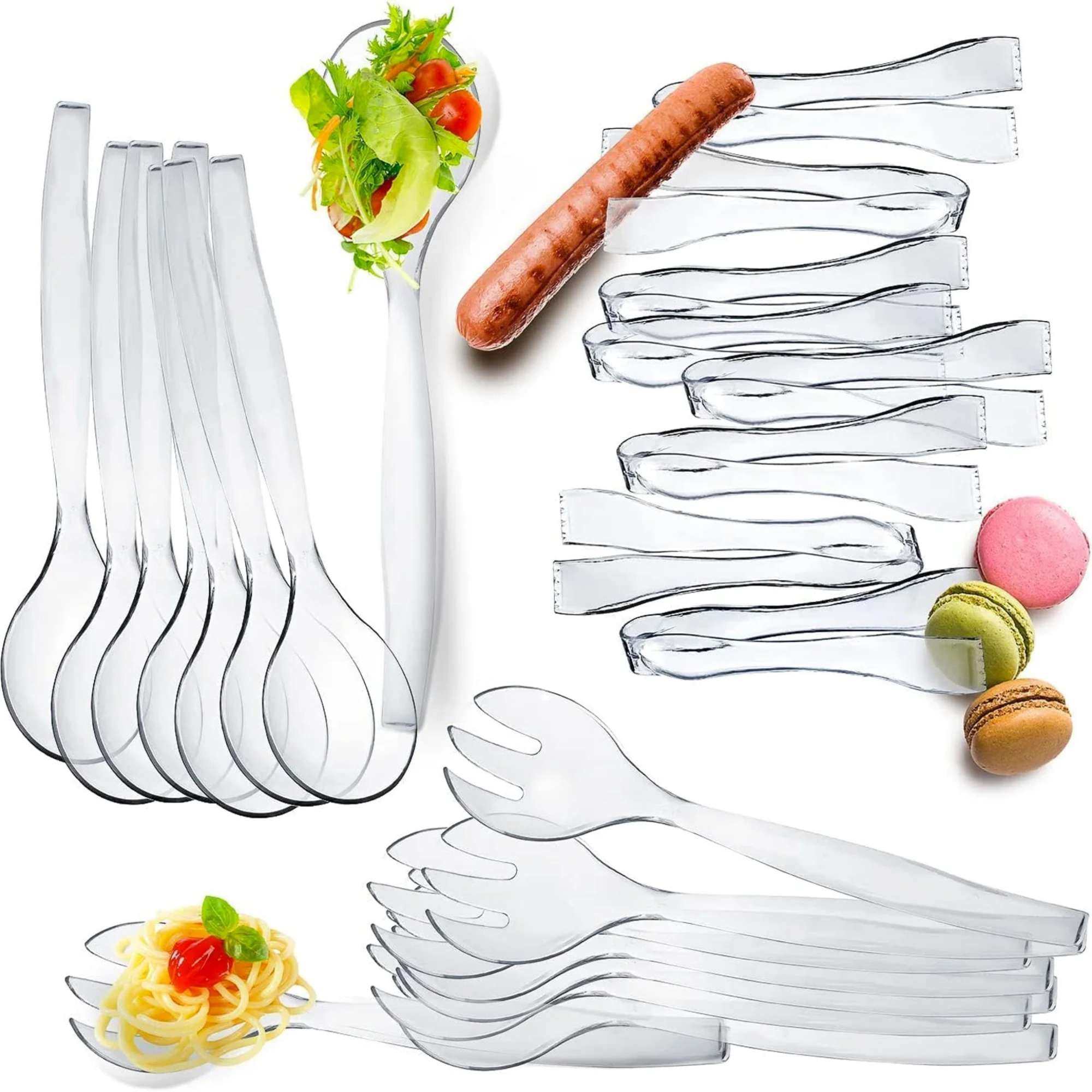 Disposable Clear Plastic 10" Serving Spoons 2 Pack Disposable Utensils lifestyle use image