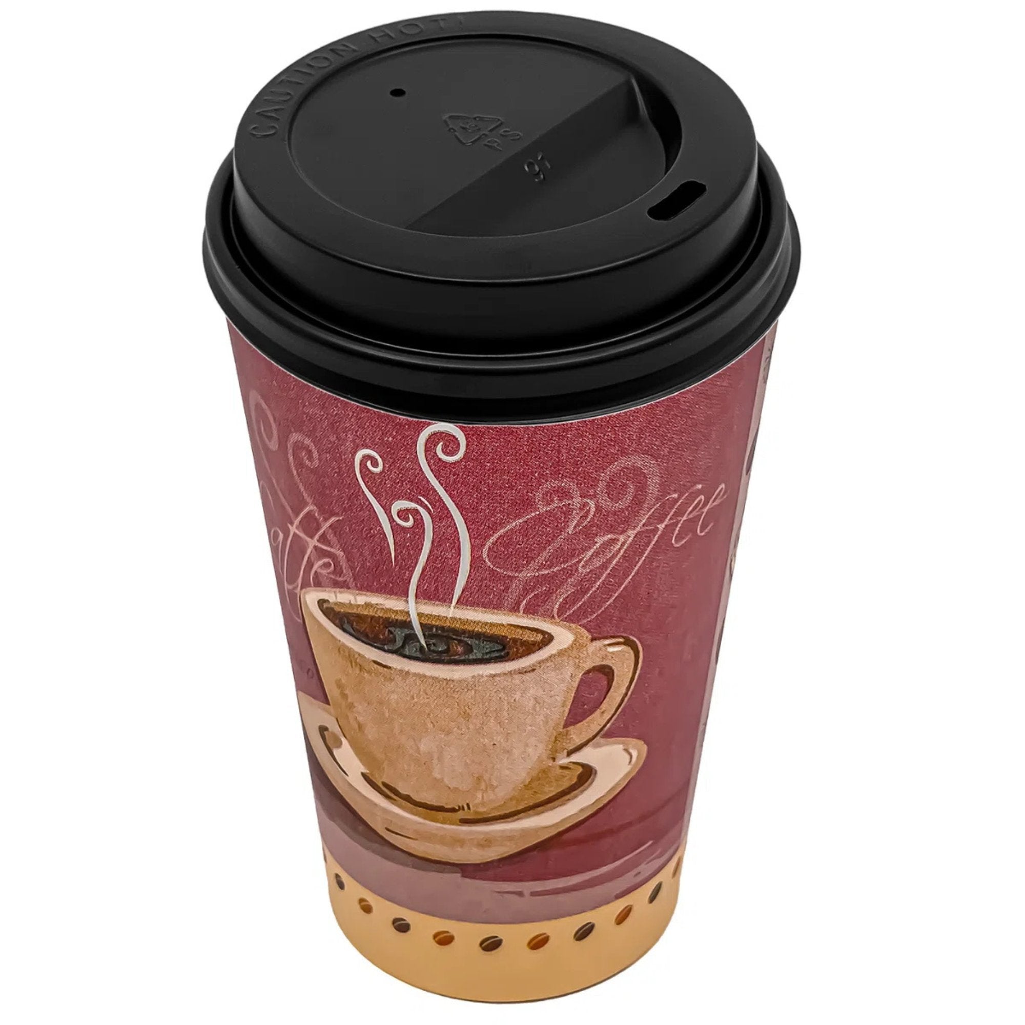 16oz Colored Heaven Hot Cups with Black Lids: 4 Pack Kitchen Catalog,Dispoable Cups Coffee Cups main product image