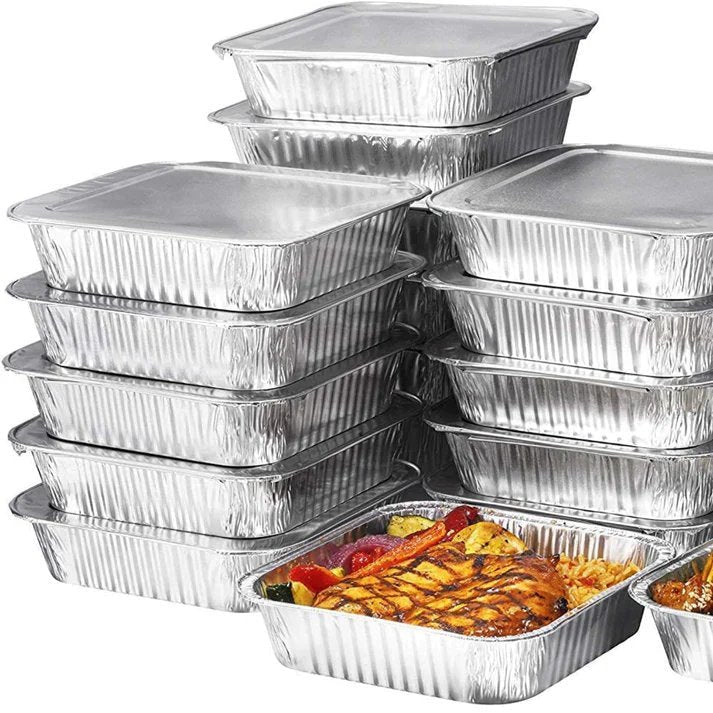 Disposable Regular weight 9×13 Deep, Half Size Aluminum Pans: 2 Pack Roasting Pans Aluminum & plastic wrap product image 6