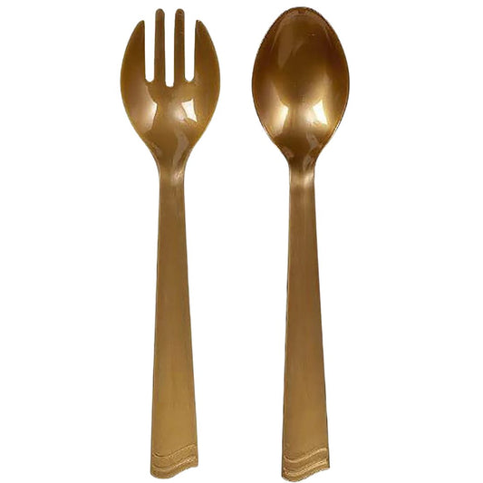 Disposable Gold Plastic 10" Serving Utensils