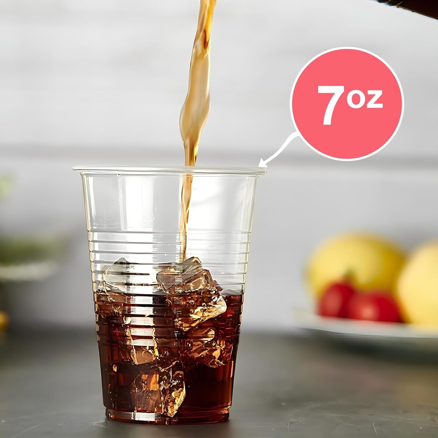 7oz Disposable light weight Plastic Cups: 50CT Kitchen Catalog,Dispoable Cups lifestyle use image