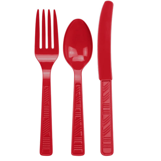 Disposable Red Combo Cutlery Set