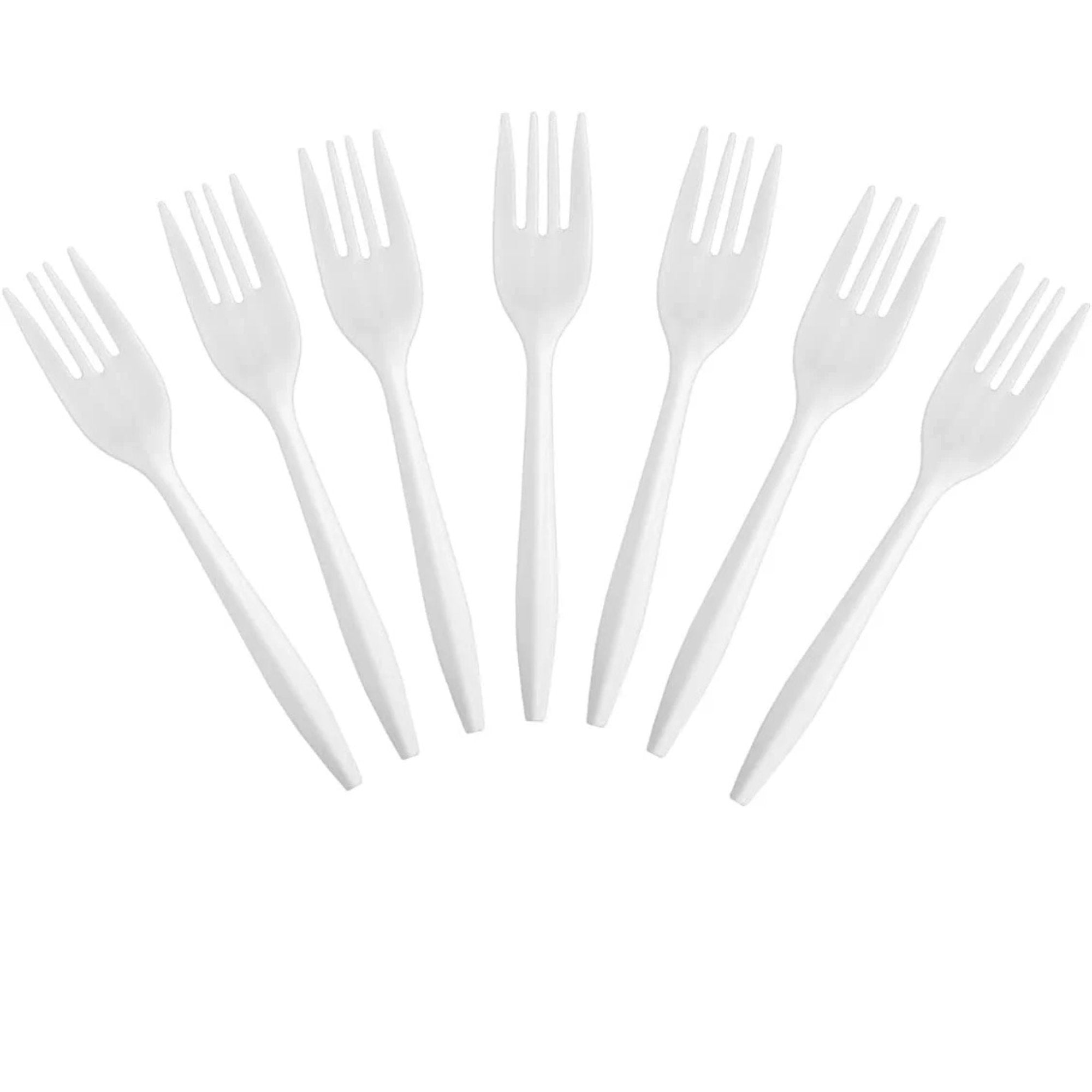 Disposable White Forks In Zipper Bag: 51 Pack Disposable Spoons lifestyle use image