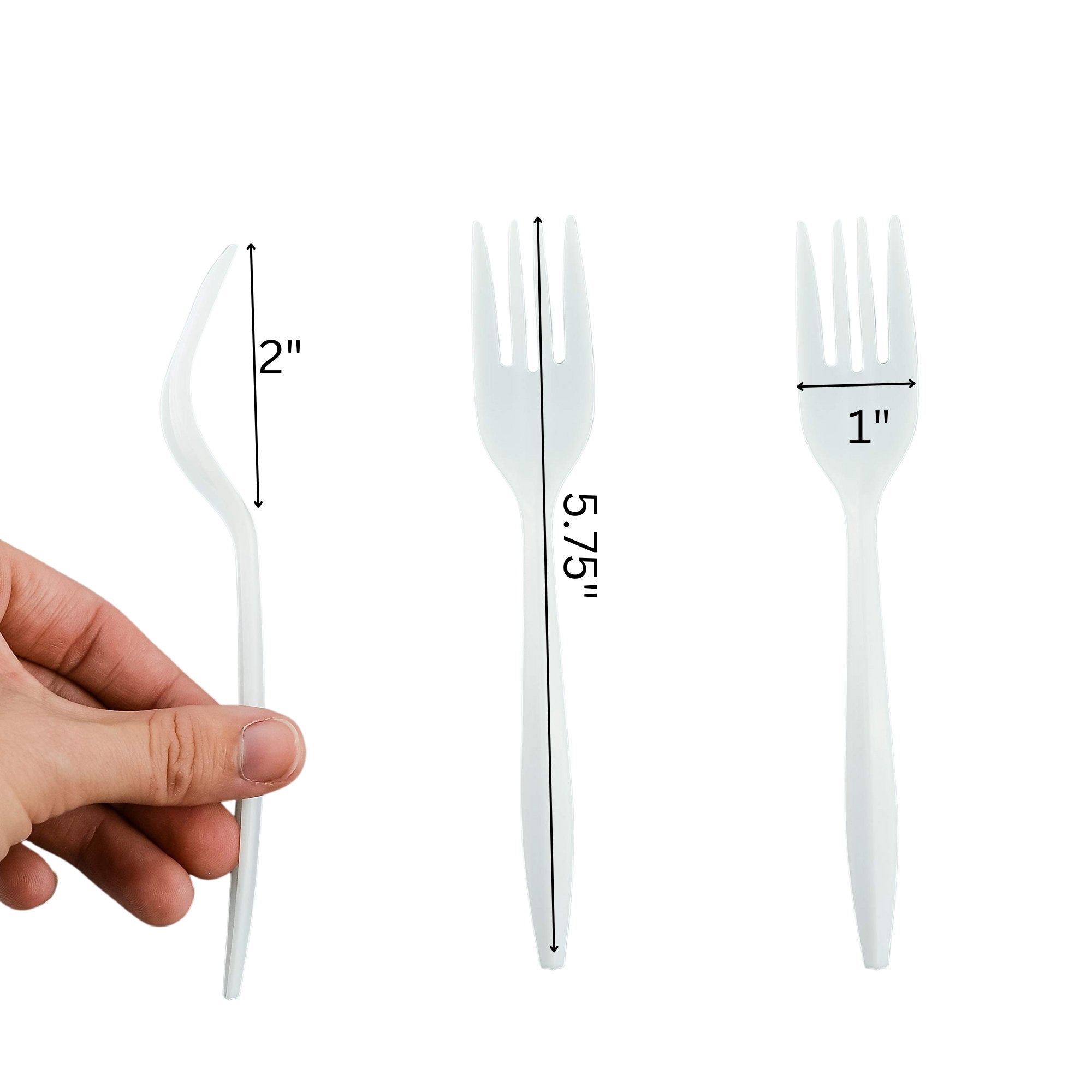 Disposable White Forks In Zipper Bag: 51 Pack Disposable Spoons product detail image