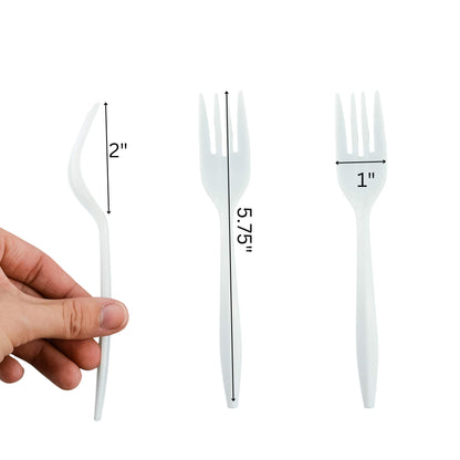 Disposable White Forks In Zipper Bag