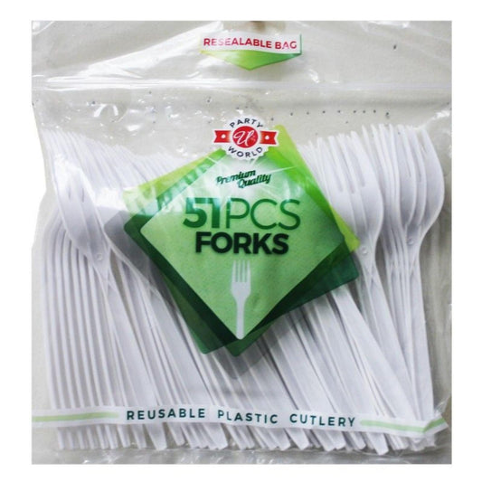 Disposable White Forks In Zipper Bag
