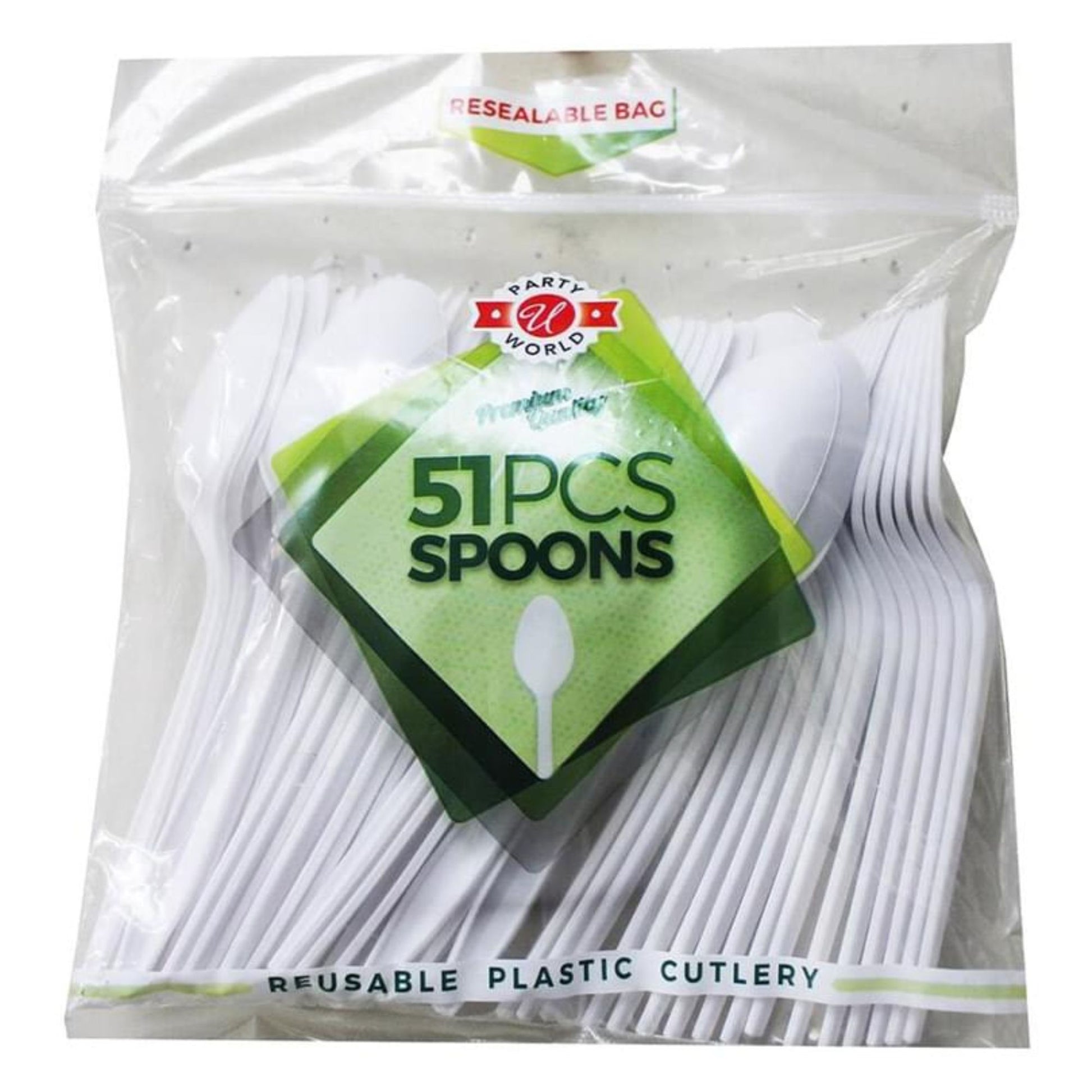 Disposable White Tea Spoon In Zipper Bag