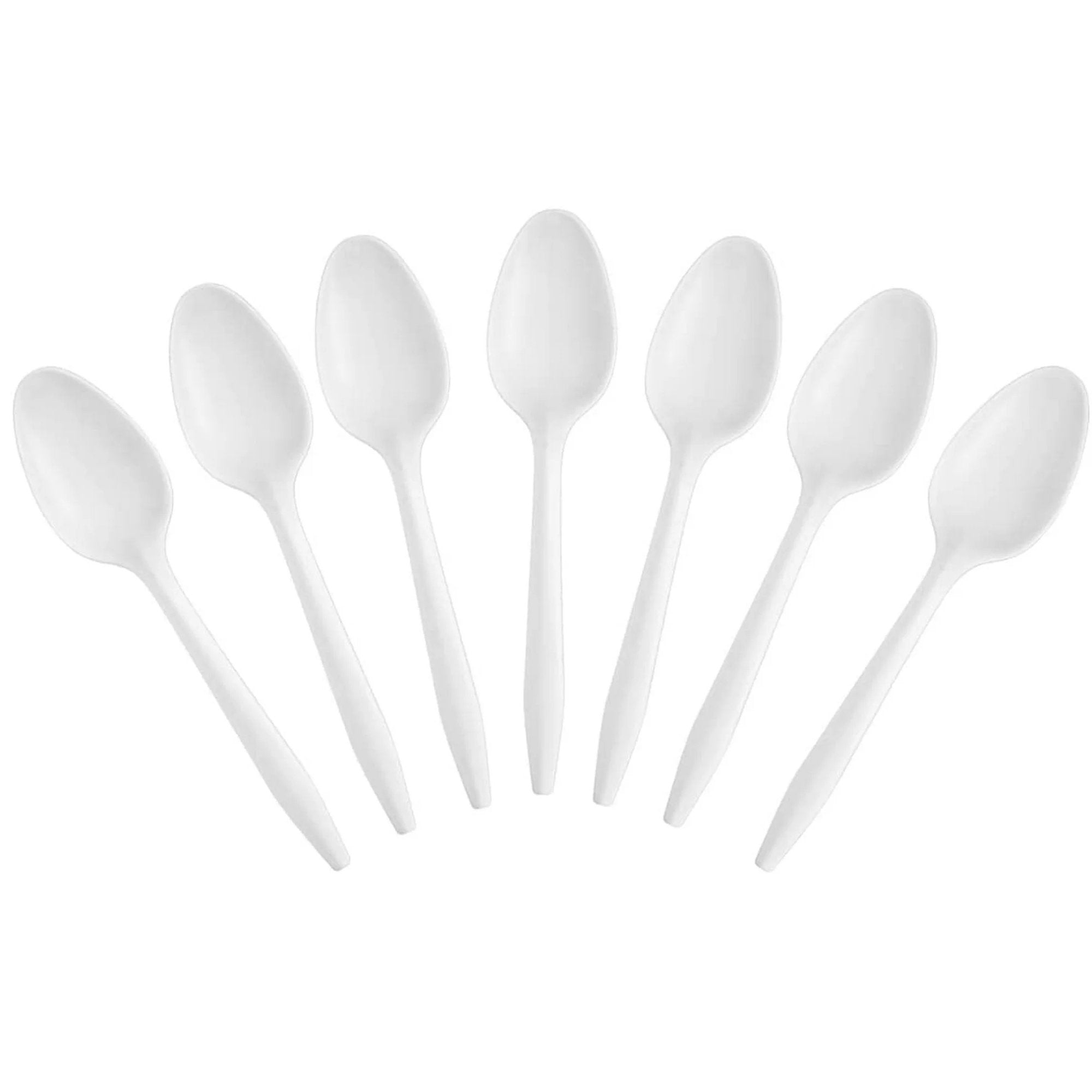Disposable White Tea Spoon In Zipper Bag: 51 Pack Disposable Spoons lifestyle use image