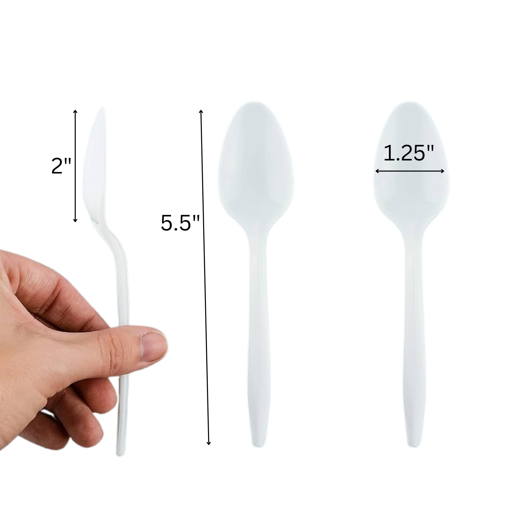 Disposable White Tea Spoon In Zipper Bag: 51 Pack Disposable Spoons product detail image