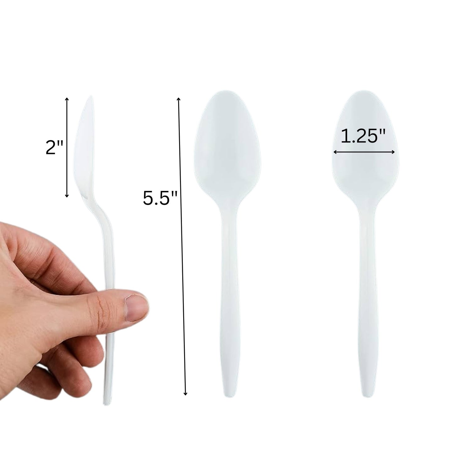 Disposable White Tea Spoon In Zipper Bag
