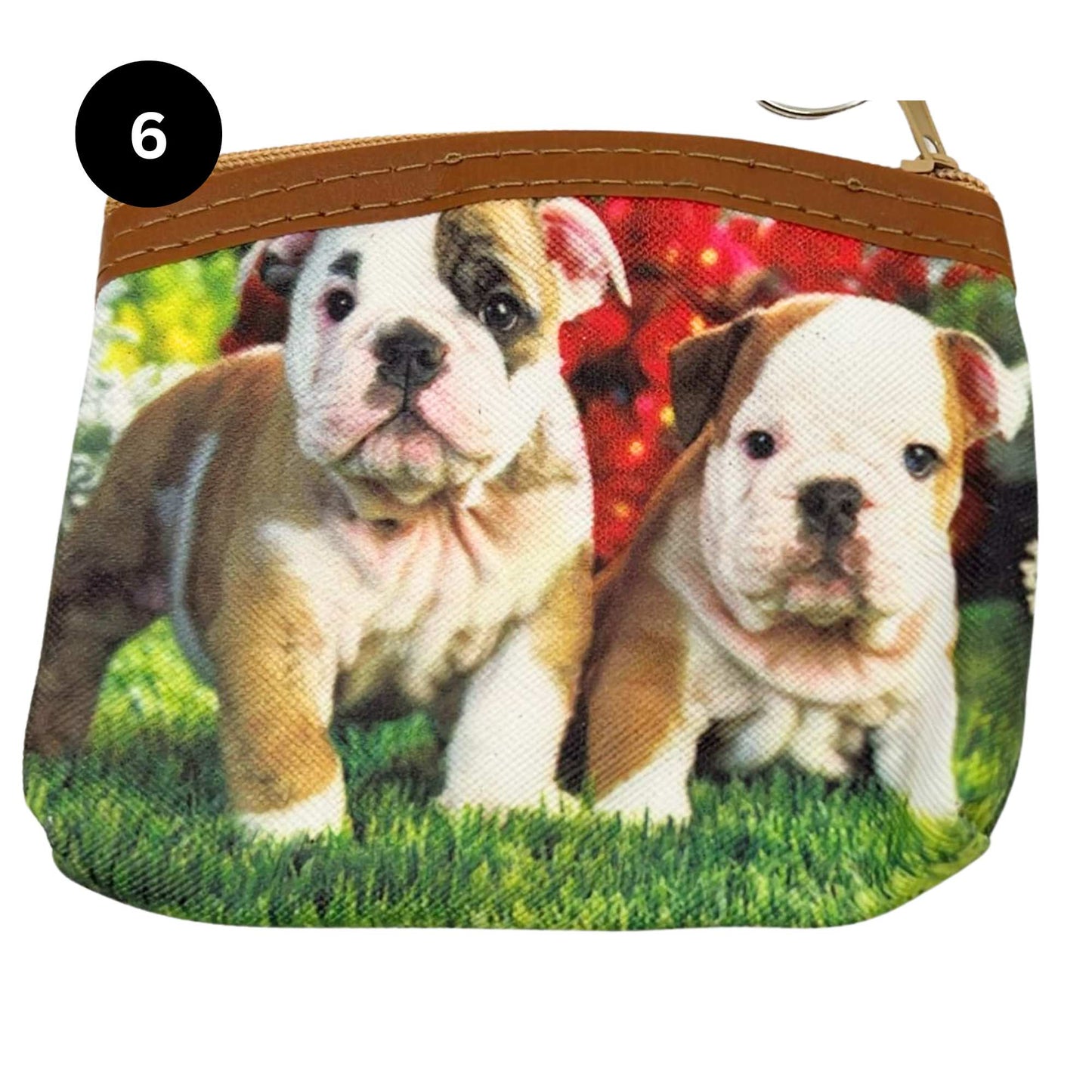 Dog Theme Zipper Pouch with Keychain
