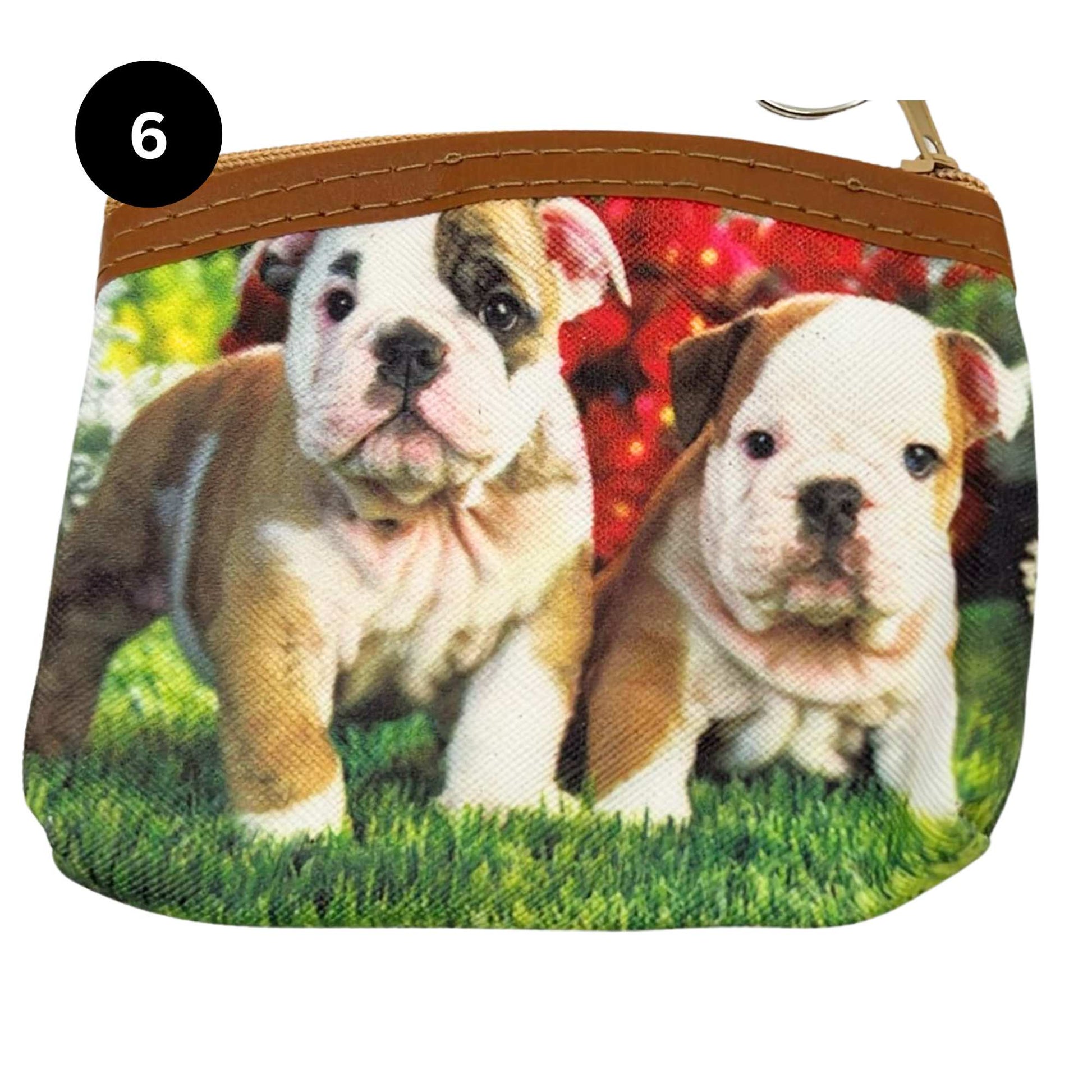 Dog Theme Zipper Pouch with Keychain