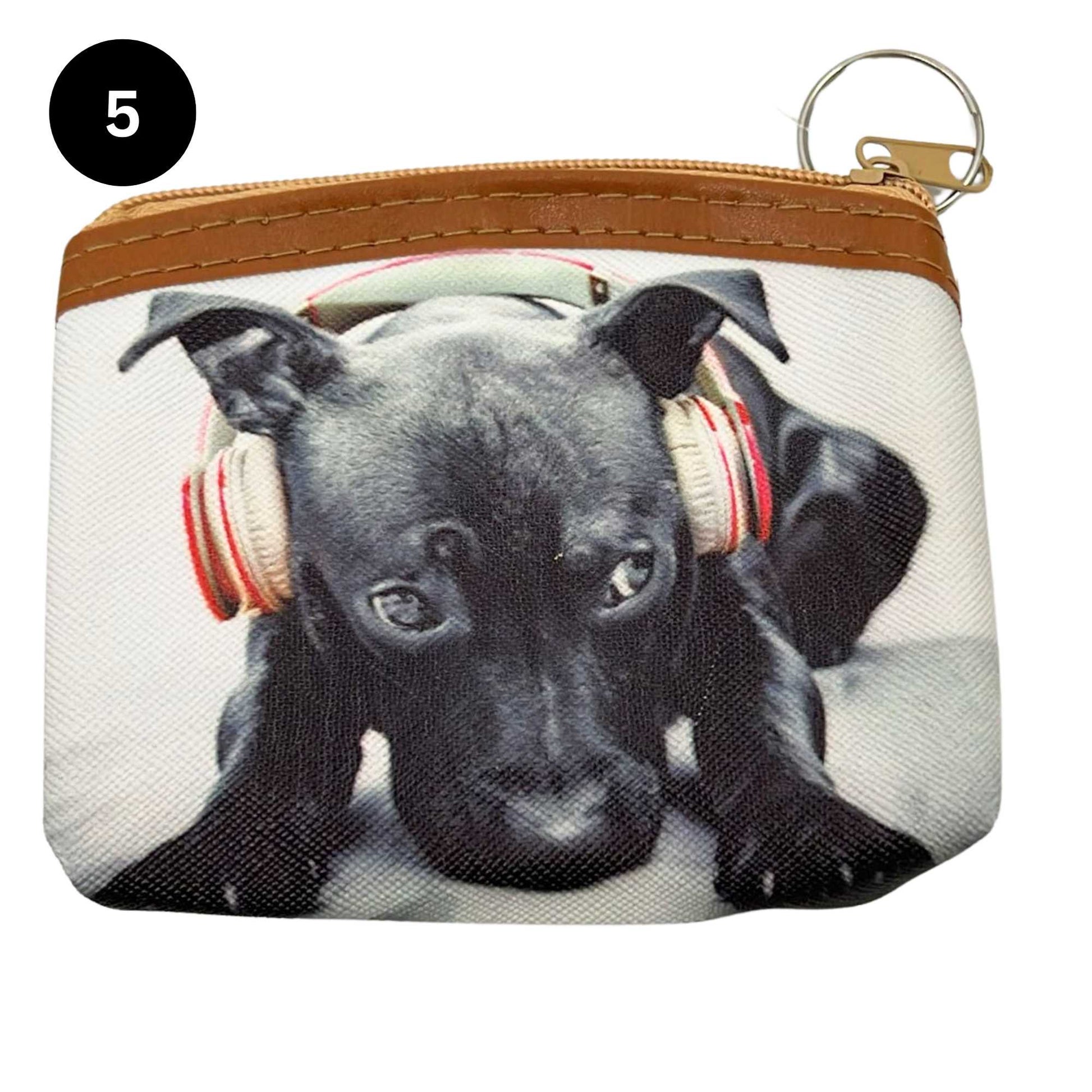Dog Theme Zipper Pouch with Keychain
